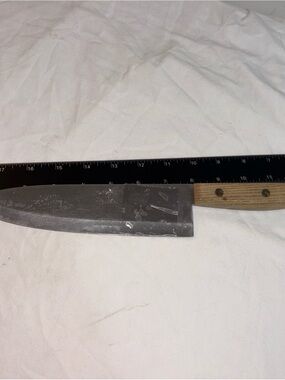 Vintage Roger’s Wood Handle Chef's Knife - Stainless Blade, Natural Wood